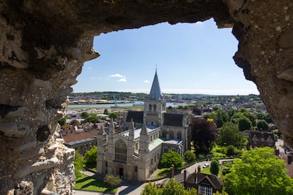 La catedral de Rochester, en Kent, lugar de inicio del Agustine Camino (Inglaterra).