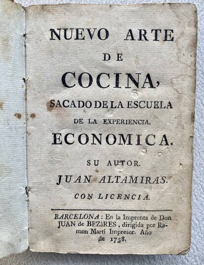 'Nuevo Arte de Cocina', de Juan de Altamiras (1758 segunda edición). J. C. CAPEL