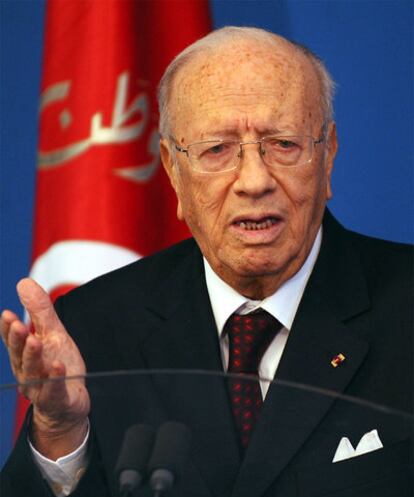 El primer ministro Beji Caid Essebsi, ayer en Túnez.