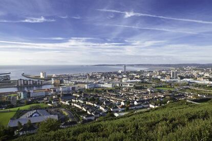 Vista de la població galesa de Swansea.