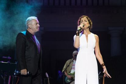 V&iacute;ctor Manuel y Ana Bel&eacute;n, anoche en los Jardines de Pedralbes.