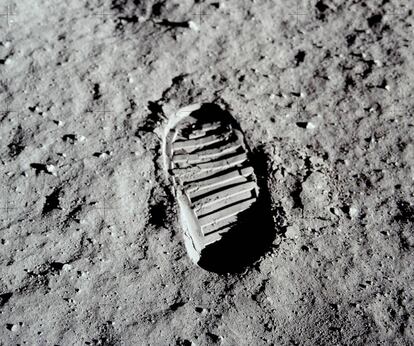 Huella lunar de Edwin Aldrin, el 20 de julio de 1969.