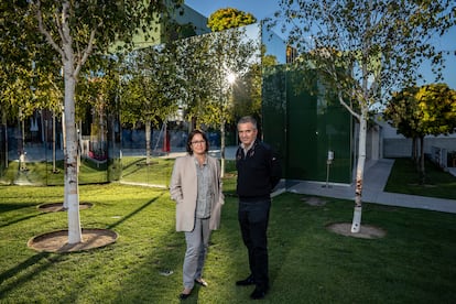 Jose María de Lapuerta y Paloma Campo arquitectos de DL+A, ganadores del Passive House Award Europeo por su diseño de un edificio del colegio Brains en Madrid.