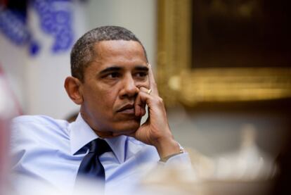 El presidente Barack Obama, en la sala Roosevelt de la Casa Blanca, el  2 de septiembre de 2010.