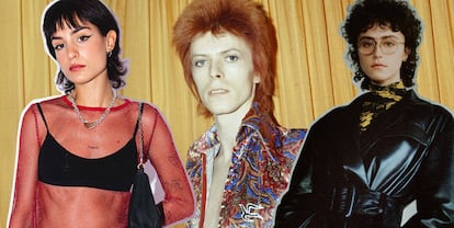 Natalia Lacunza, David Bowie y Ella Emhoff.