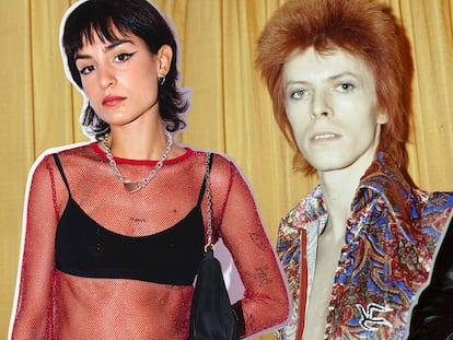 Natalia Lacunza, David Bowie y Ella Emhoff.