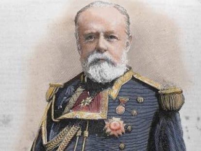 El almirante Pascual Cervera y Topete.