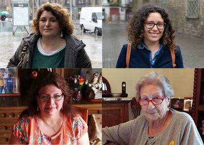 D'esquerra a dreta i de dalt a baix, Rocío Varela, Silvia Chellini, Livia Arteaga i Montse Fabregat.