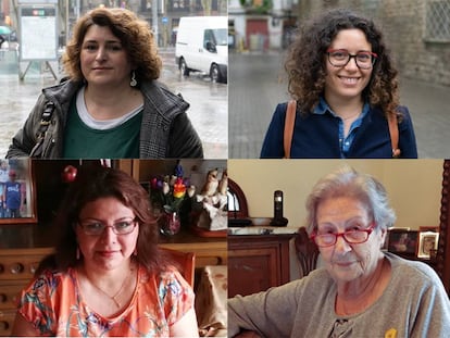 De izquierda a derecha y de arriba a abajo, Rocío Varela, Silvia Chellini, Livia Arteaga y Montse Fabregat