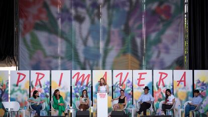 La secretaria de Organización de Podemos, Lilith Verstrynge, interviene durante la Fiesta de la Primavera de Podemos, el 22 de mayo de 2022, en Valencia.