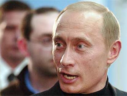 Putin, durante su comparecencia ante la prensa en la madrugada de ayer, una vez conocida su victoria.