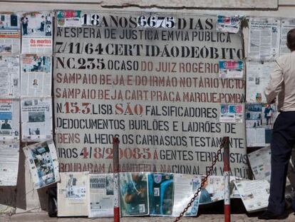 Florindo, en su lugar habitual de protesta.