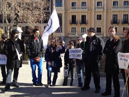 Protestas en la Plaza del Rey de Madrid. 