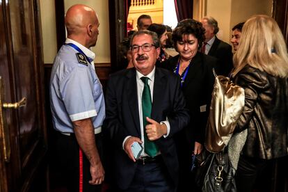 El presidente del CGPJ, Rafael Mozo, durante un acto en el Senado, el jueves.