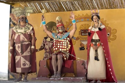 Un momento del rodaje del documental 'El señor de Sipán'.