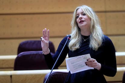 La nueva presidenta del PP en León, Esther Muñoz, en su etapa como senadora, en 2019.