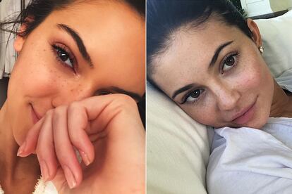 Kendall y Kylie Jenner presumen de pecas en Instagram.