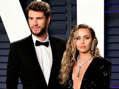 Liam Hemsworth y Miley Cyrus, en los Oscar, el pasado febrero.