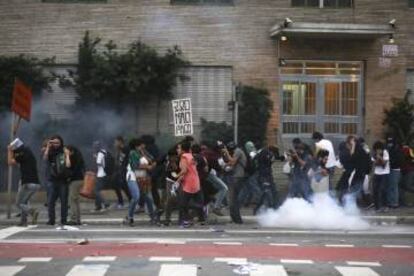 Manifestantes em S&atilde;o Paulo.