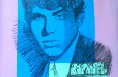 Lámina de Roberta Marrero dedicada a Raphael.