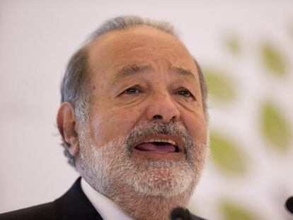 Carlos Slim, en una conferencia en el Museo Soumaya