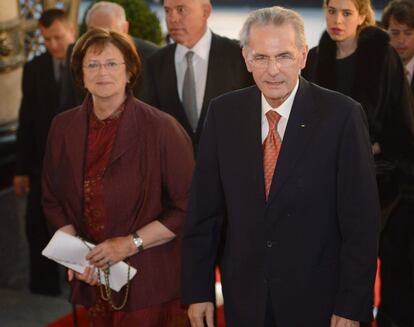 Llegada del actual presidente del Comité Olimpico Internacional, Jacques Rogge.