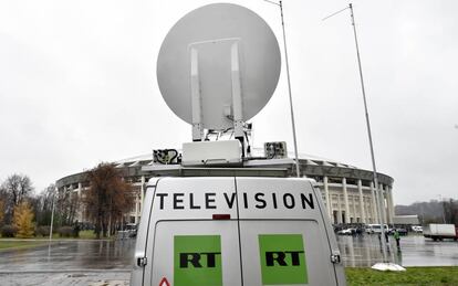 Una furgoneta del canal de televisión RT en Rusia el pasado noviembre.