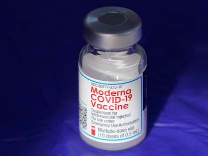 A vial of the Moderna Covid-19 vaccine.