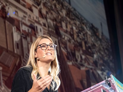 Elsa Artadi en el acto de presentación de su proyecto para la alcaldía de Barcelona, en octubre.