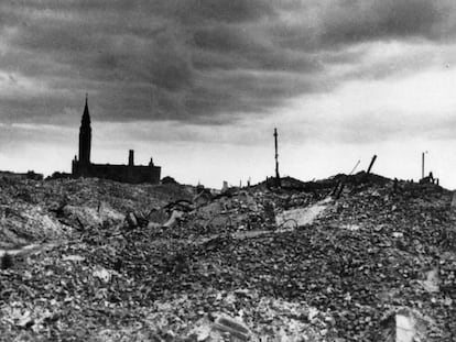 El gueto de Varsovia tras su liquidación en torno a 1943.