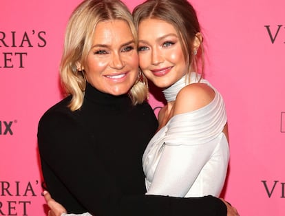 Yolanda Hadid with Gigi Hadid at a Victoria’s Secret event.