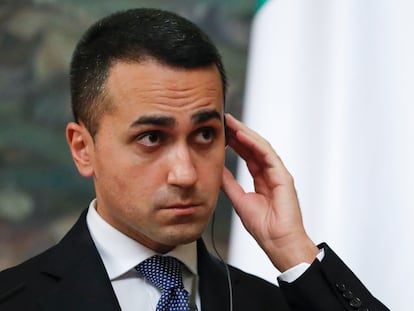 El ministro de Exteriores de Italia y miembro del M5S, Luigi Di Maio, el pasado febrero en Moscú.