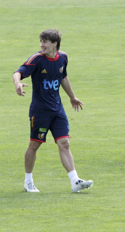 Bojan Krkic, durante un entrenamiento de la selección sub'21 en la Ciudad del Fútbol en Las Rozas el 3 de junio.