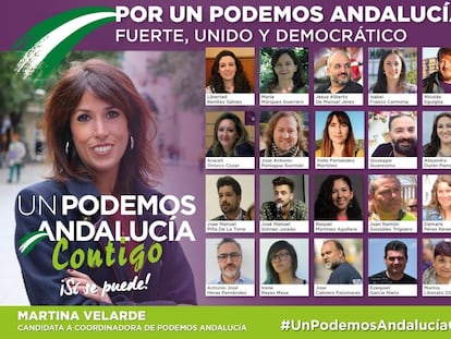 Integrantes de la candidatura 'Un Podemos Andalucía contigo', liderada por la diputada Martina Velarde.