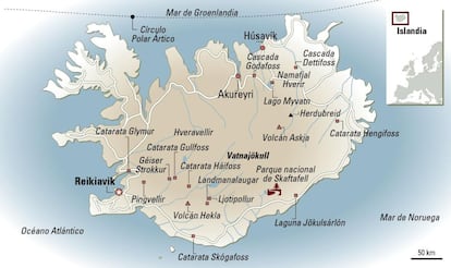 Mapa de Islandia.