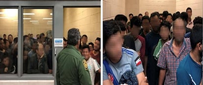 Celdas del centro de detención de McAllen, Texas, tan llenas que los adultos solo pueden estar de pie. La imagen es del 10 de junio y sale en el informe del Gobierno.