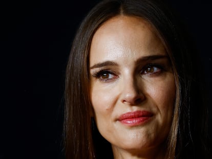 Natalie Portman, en la rueda de prensa el domingo por la mañana en Cannes de 'May December'.