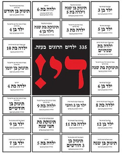 Obituario que ACRI ha publicado en el diario israelí 'Haaretz' en recuerdo de los niños muertos en Gaza.
