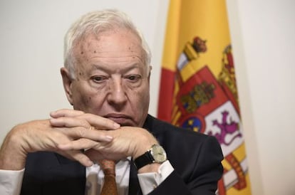 Jos&eacute; Manuel Garcia Margallo, este lunes en una rueda de prensa.