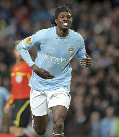 Adebayor, con el Manchester City.