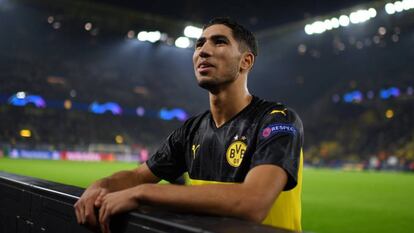 Achraf Hakimi, tras el Borussia-Inter, el 5 de noviembre.