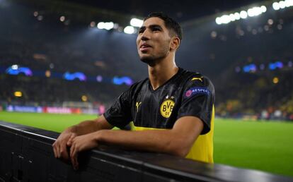 Achraf Hakimi, tras el Borussia-Inter, el 5 de noviembre.