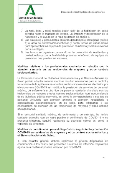 Protocolo Andalucía covid