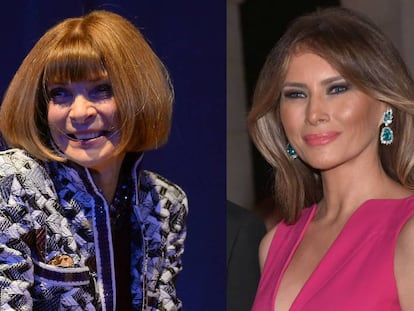 La editora de &#039;Vogue USA&#039; y, a la derecha, la primera dama de Estados Unidos Melania Trump. 