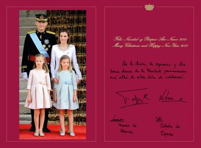 Felicitación de Navidad de los Reyes.