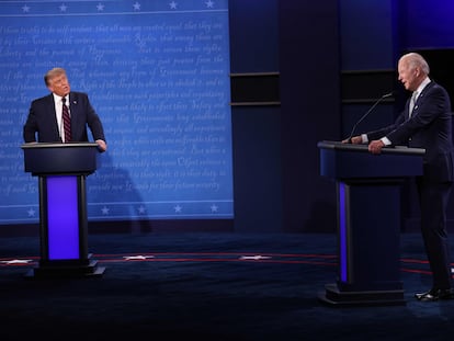 Donald Trump y Joe Biden, en el primer debate de la campaña