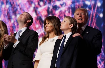 La familia Trump celebra la nominación del candidato.