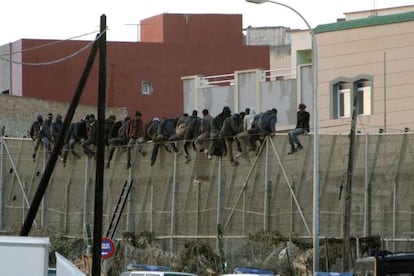 Between 30 and 40 migrants were trapped in between the perimeters at Melilla on Tuesday.