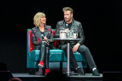 John Travolta y Olivia Newton-John ayer en el evento celebrado en Florida.