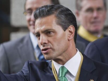 Enrique Pe&ntilde;a Nieto tras intervenir ante las Cortes. 